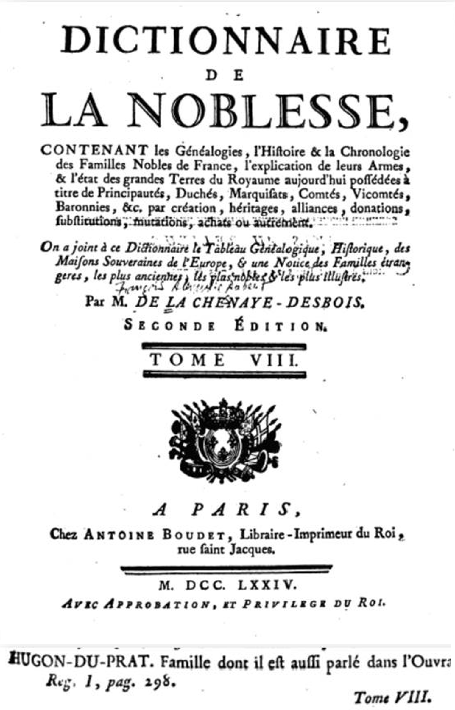dictionnaire de la noblesse