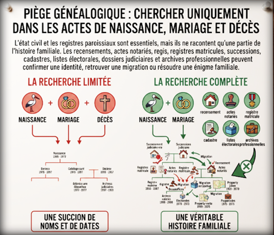 pieges genealogiques chercher
