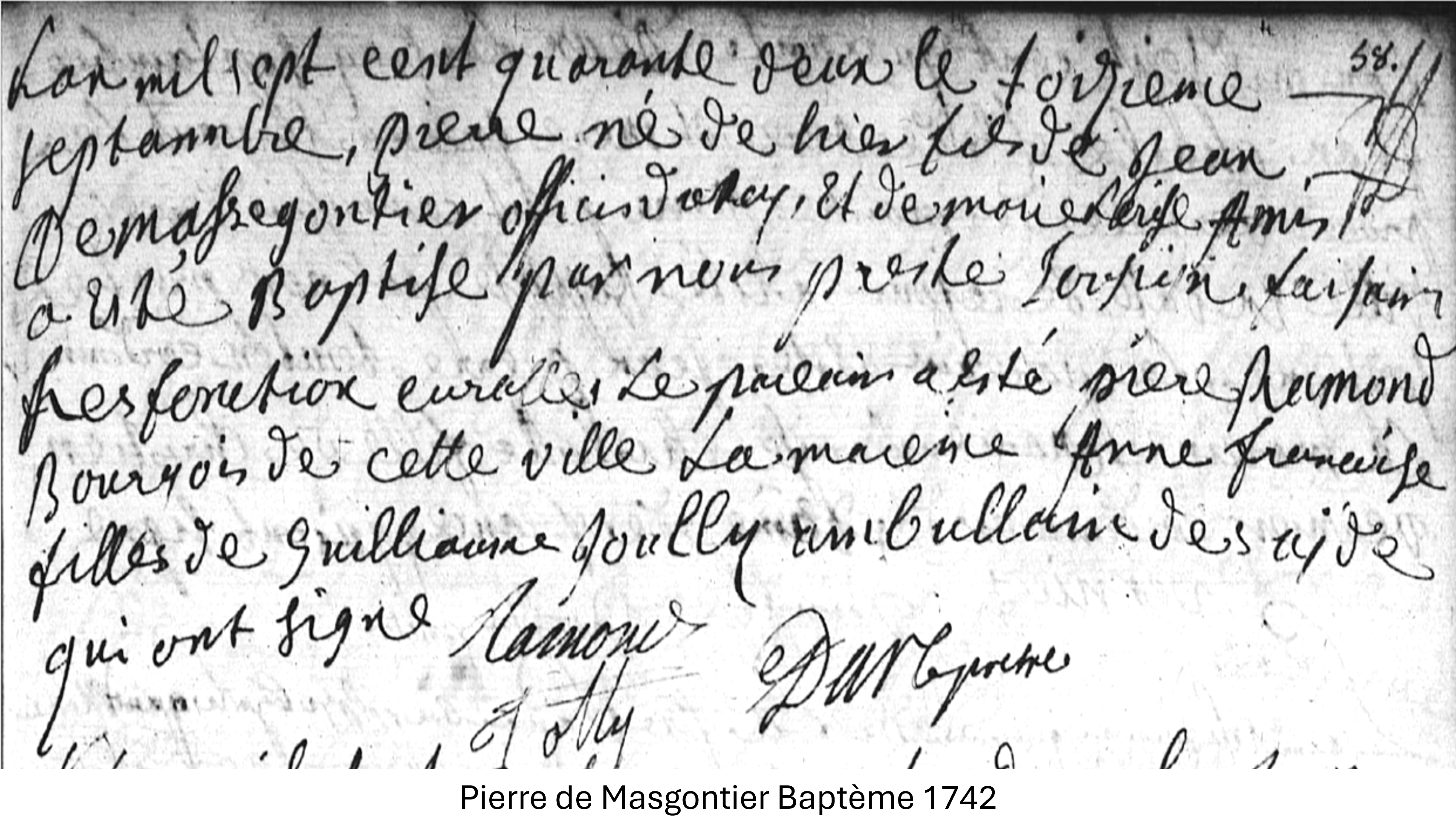 Pierre de Masgontier bapteme 1742