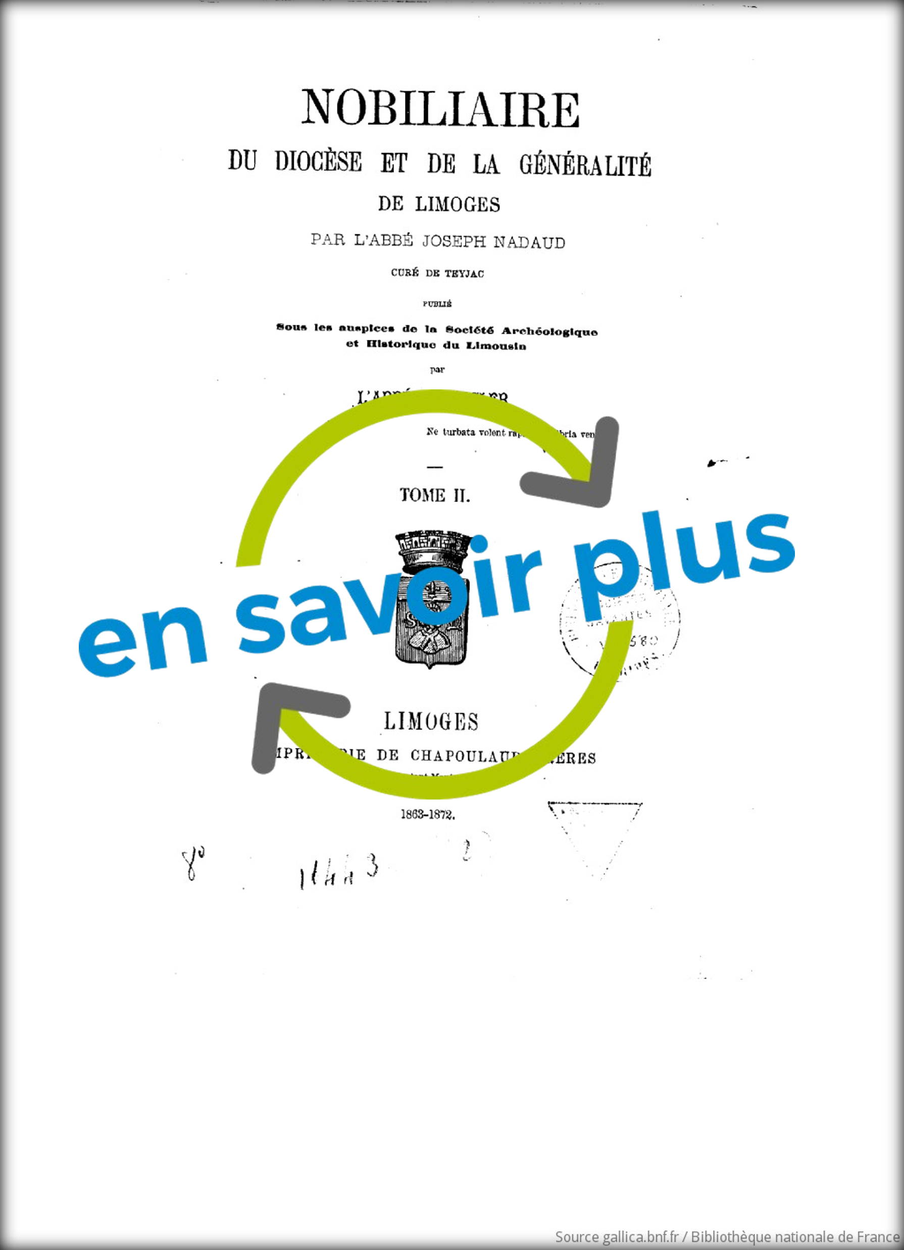 nobiliaire du diocese de limoges